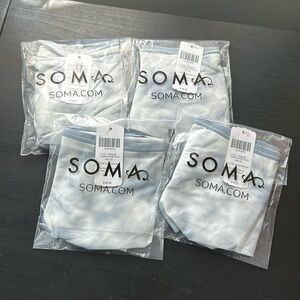 SOMA 4 pair panty- vanishing edge microfiber high leg -clouds mini blue color-L